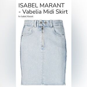ISABEL MARANT- Vabelia Midi Skirt in Light Denim Size 38 (US 6) NWT
